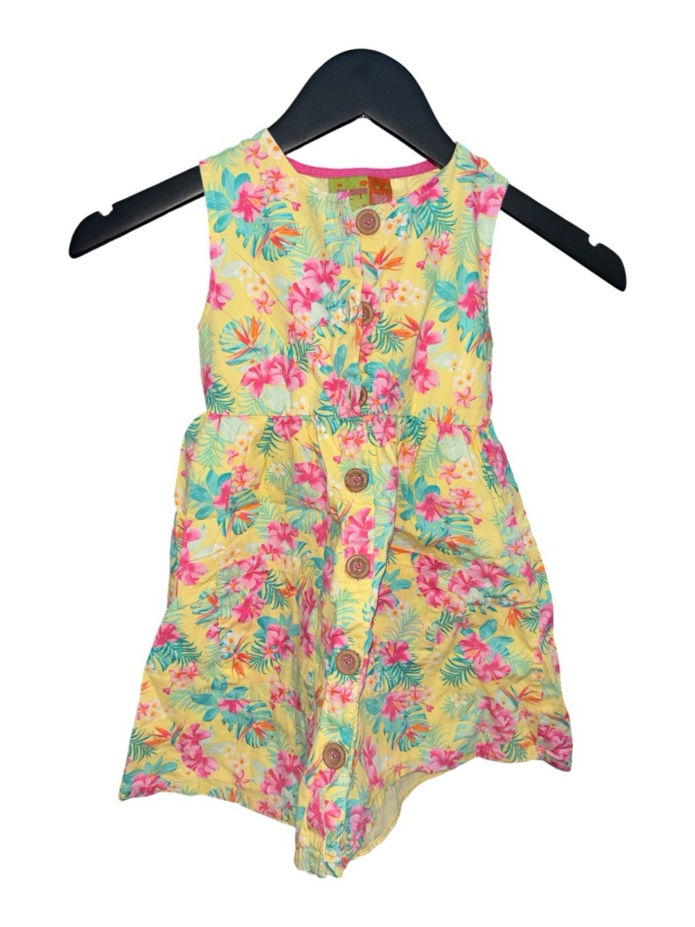 Penelope Mack Tropical Floral Print Button-Down Dress - Toddler 4T
